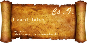 Cserei Ixion névjegykártya
